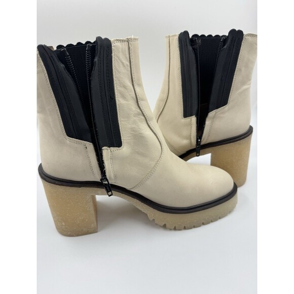 Free People James Chelsea Chunky Heel Boot White Cream Womens Us 9 /EU Size 39.5 - Picture 13 of 16